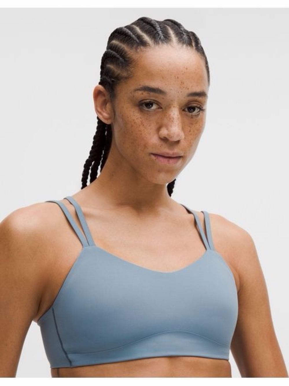 Lululemon like a cloud long line bra in steel blue sz4 B/C cups light support